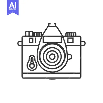 Aset premium populer: Line Art Illustration of a Vintage Film Camera