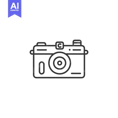 Aset premium populer: Line Art Illustration of a Vintage Film Camera