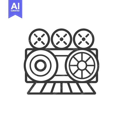 Popular premium asset: Line art illustration of a vintage record player
