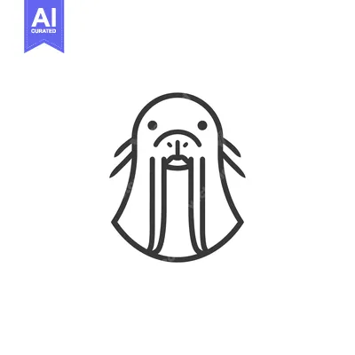 Popular premium asset: Line Art Illustration of a Walrus's Head