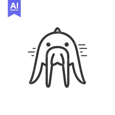 Premium design asset: Line Art Illustration of a Walrus with Large Tusk
