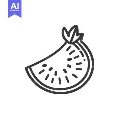 Aset premium populer: Line Art Illustration of a Watermelon Slice
