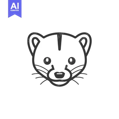 Aset premium populer: Line art illustration of a weasel's head