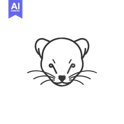 Popular premium asset: Line Art Illustration of a Weasel's Head