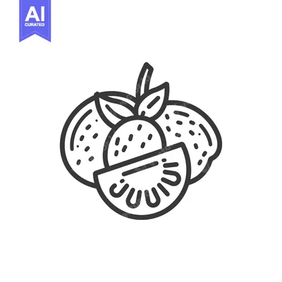 Aset premium populer: Line Art Illustration of a Whole and Half Lemon
