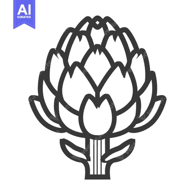 Line Art Illustration of a Whole Artichoke