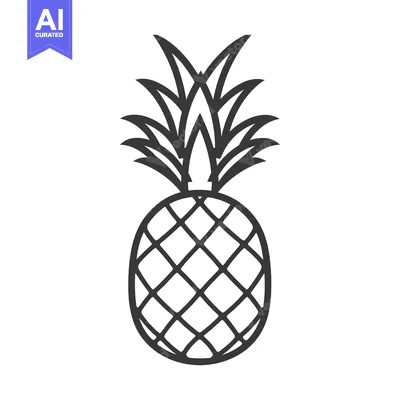 Aset premium populer: Line Art Illustration of a Whole Pineapple