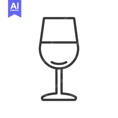 Aset premium populer: Line Art Illustration of a Wine Glass