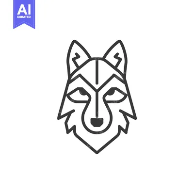 Aset premium populer: Line Art Illustration of a Wolf's Face
