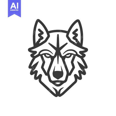 Aset premium populer: Line Art Illustration of a Wolf's Face