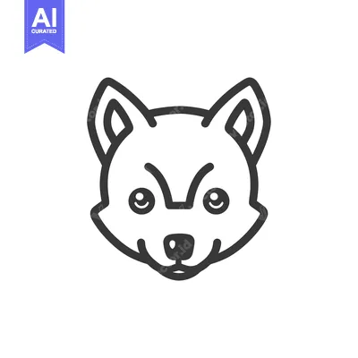 Aset premium populer: Line art illustration of a wolf's head