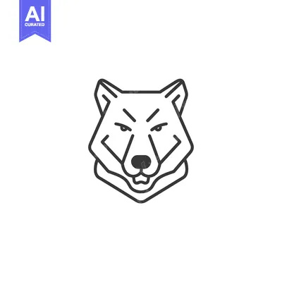 Premium design asset: Line Art Illustration of a Wolf's Head