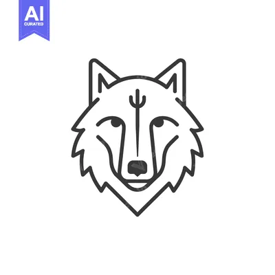 Aset premium populer: Line art illustration of a wolf's head