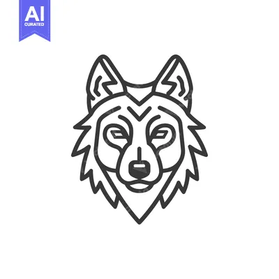 Aset premium populer: Line Art Illustration of a Wolf's Head
