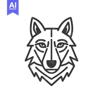 Aset premium populer: Line art illustration of a wolf's head