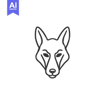 Aset premium populer: Line Art Illustration of a Wolf's Head