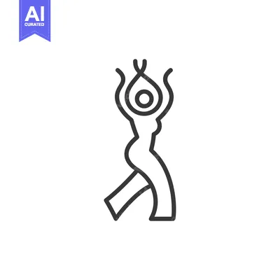 Aset premium populer: Line art illustration of a woman dancing