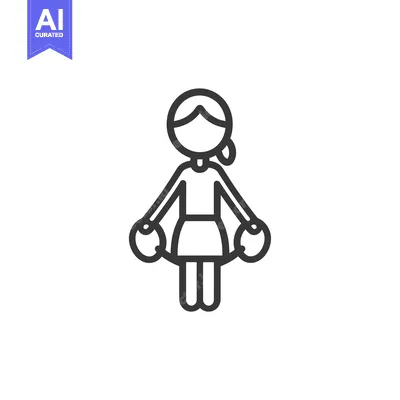 Aset premium populer: Line Art Illustration of a Woman Holding Two Objects