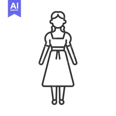 Popular premium asset: Line Art Illustration of a Woman in a Dress