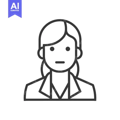 Premium design asset: Line Art Illustration of a Woman's Face and Shoulders