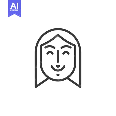 Popular premium asset: Line Art Illustration of a Woman's Face with a Smile