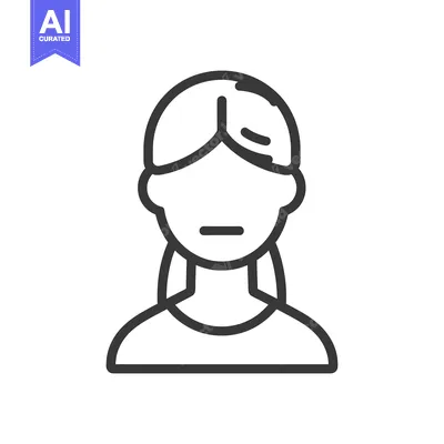 Premium design asset: Line Art Illustration of a Woman's Face with Short Hair