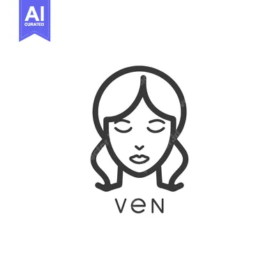 Popular premium asset: Line Art Illustration of a Woman's Face with the Word "VEN" Below