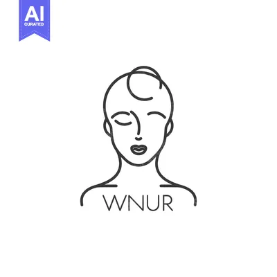 Premium design asset: Line Art Illustration of a Woman's Face with the Word "WNUR" Below