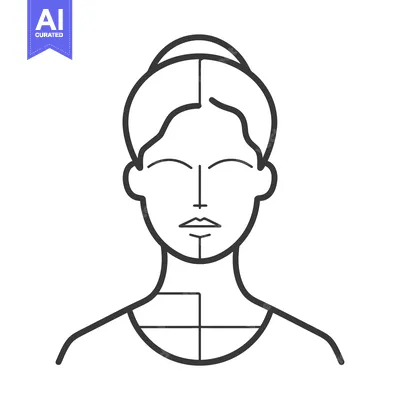 Aset desain premium: Line Art Illustration of a Woman's Head and Shoulders