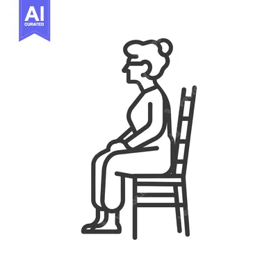 Aset premium populer: Line art illustration of a woman sitting on a chair
