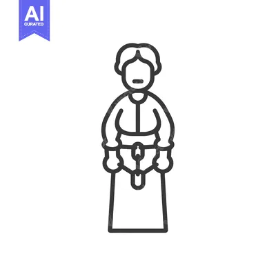 Popular premium asset: Line Art Illustration of a Woman Wearing a Dress and Gloves