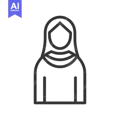 Popular premium asset: Line art illustration of a woman wearing a headscarf