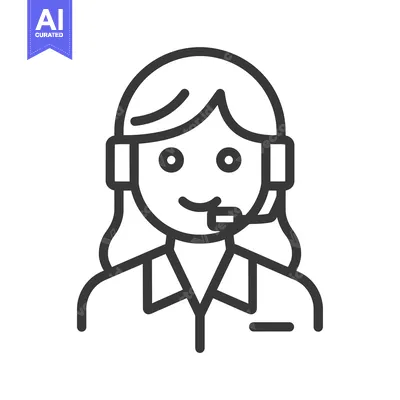 Popular premium asset: Line art illustration of a woman wearing a headset