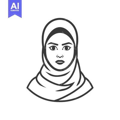 Popular premium asset: Line Art Illustration of a Woman Wearing a Hijab