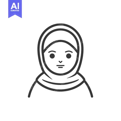 Popular premium asset: Line Art Illustration of a Woman Wearing a Hijab