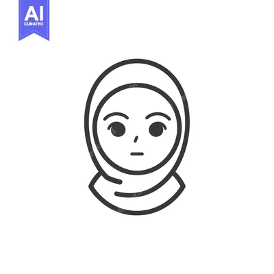 Popular premium asset: Line Art Illustration of a Woman Wearing a Hijab