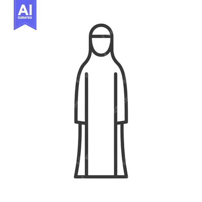 Popular premium asset: Line art illustration of a woman wearing a hijab