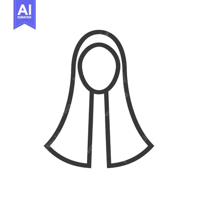 Popular premium asset: Line Art Illustration of a Woman Wearing a Hijab