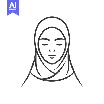 Popular premium asset: Line art illustration of a woman wearing a hijab