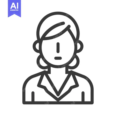 Line Art Illustration of a Woman with an Exclamation Mark