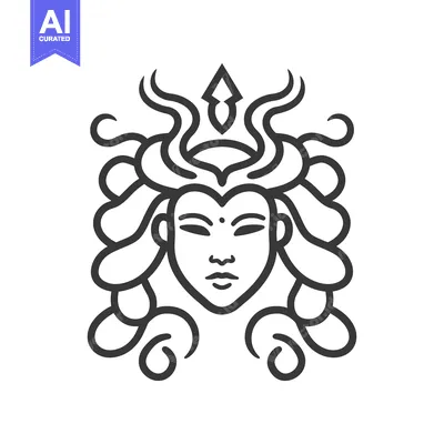 Aset premium populer: Line Art Illustration of a Woman with Curly Hair and a Crown