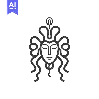 Premium design asset: Line Art Illustration of a Woman with Eyes Closed