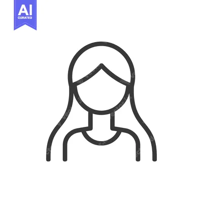 Premium design asset: Line Art Illustration of a Woman with Long Hair