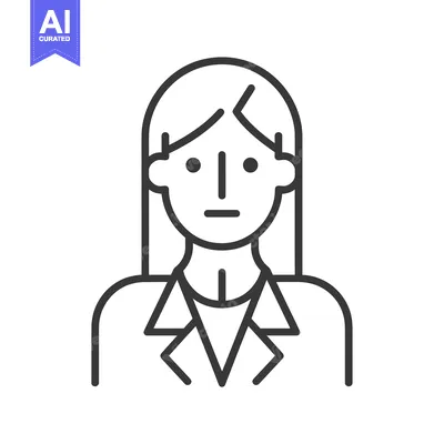 Popular premium asset: Line Art Illustration of a Woman with Long Hair and a Suit Jacket
