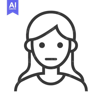 Aset premium populer: Line Art Illustration of a Woman with Neutral Expression