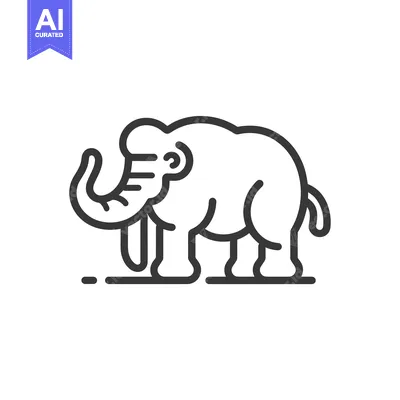 Aset premium populer: Line Art Illustration of a Woolly Mammoth