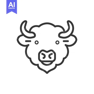 Aset premium populer: Line art illustration of a yak's head