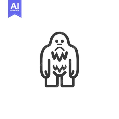 Popular premium asset: Line Art Illustration of a Yeti or Abominable Snowman