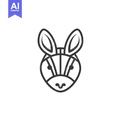 Aset desain premium: Line Art Illustration of a Zebra's Head