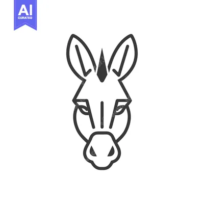 Aset desain premium: Line art illustration of a zebra's head